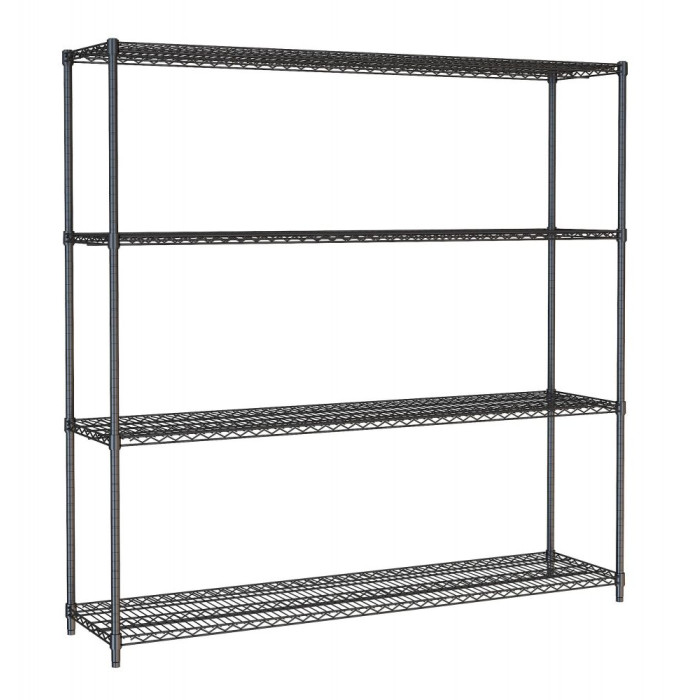 Stelling 4 Levels Zwart Demontabel - 180x45x180 cm Combisteel